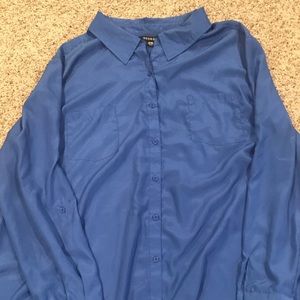 Blue dress silk shirt